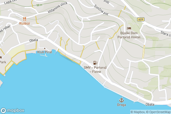 static Mapbox map