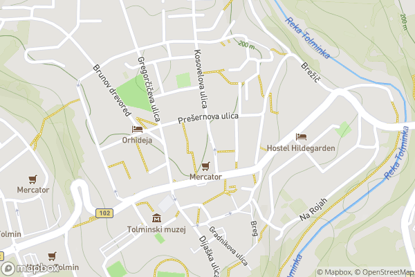 static Mapbox map