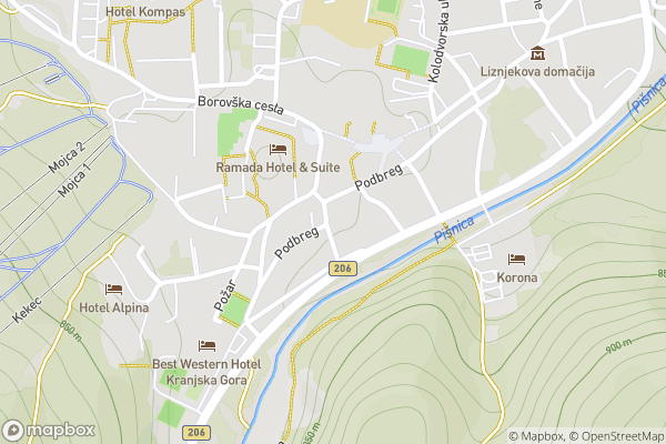 static Mapbox map