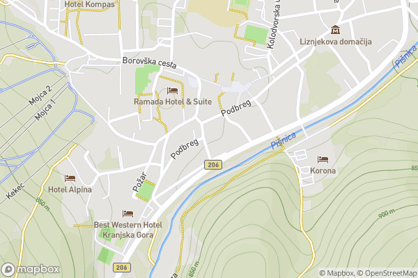 static Mapbox map