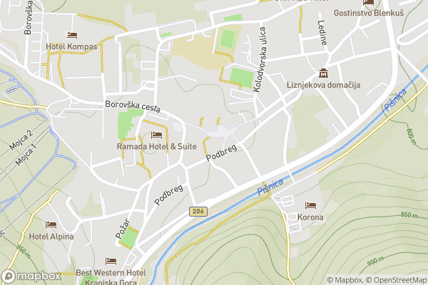 static Mapbox map
