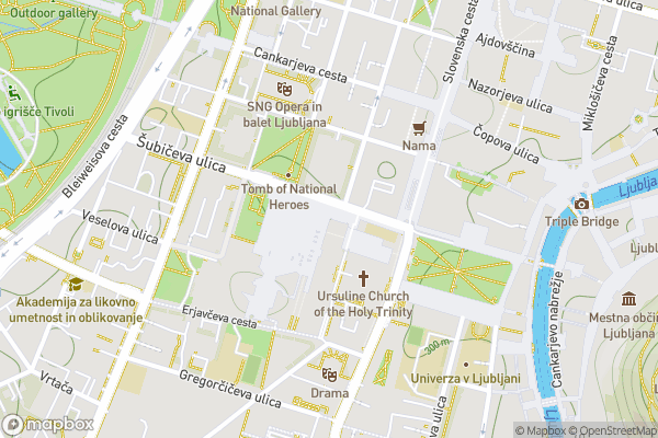 static Mapbox map