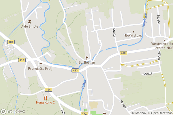 static Mapbox map