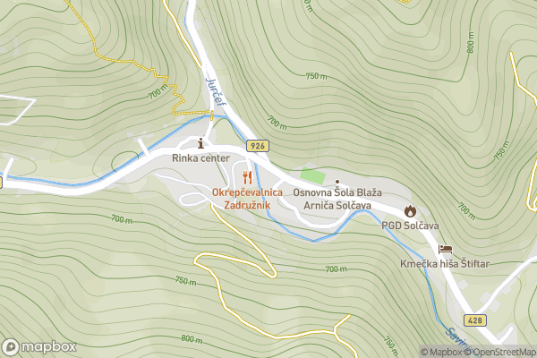 static Mapbox map