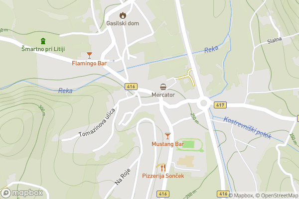 static Mapbox map