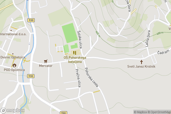 static Mapbox map