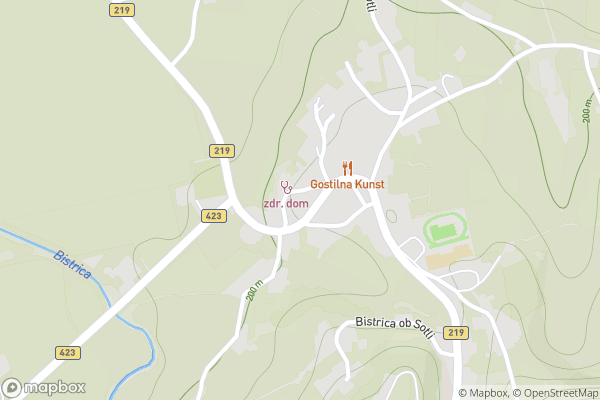 static Mapbox map